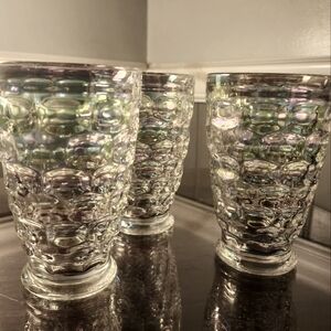S/8  Federal Glass iridescent tumblers